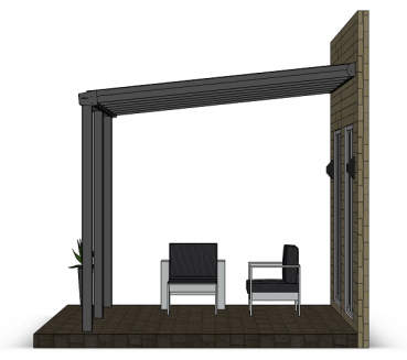 Preview: Überdachung mit 16 mm Polycarbonat, 6 x 3 m